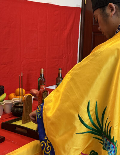 Man conducting a Feng Shui Cleansing Ritual for balance and harmony