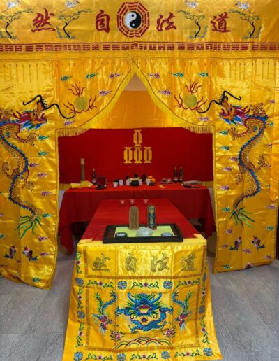 Best feng shui master singapore ceremony table with traditional Feng Shui ritual items